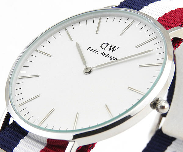 Daniel Wellington ダニエルウェリントン 40mm メンズ レディース 腕時計 北欧 時計 紺 赤 白 ネイビー レッド ホワイト ストライプ ナイロンベルト シルバー アナログ 0203DW DW00100017 DW00600017 並行輸入品 バレンタイン 誕生日プレゼント 男性 彼氏 旦那 女性 彼女格安通販　バレンタイン　人気　ランキング