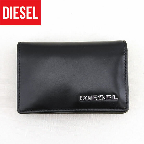 DIESEL ディーゼル X03361-PR378-H3778 海外モデル メンズ カードケース 名刺入れ 黒 ブラック 誕生日プレゼント 男性 バレンタイン ギフト