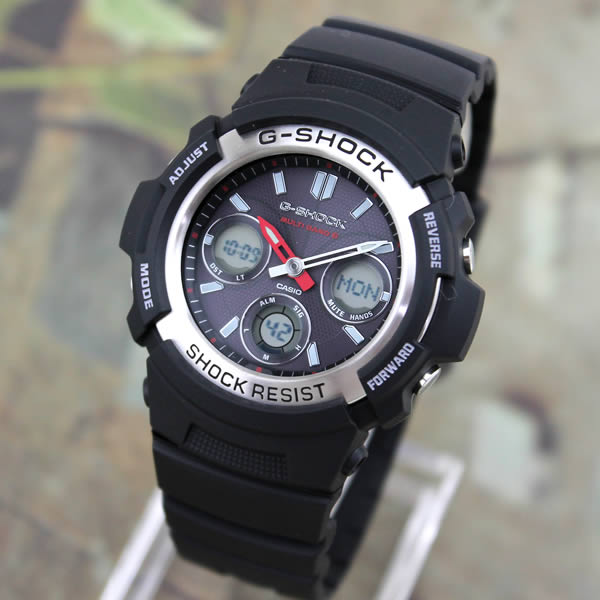 ★送料無料 G-SHOCK 電波 ソーラー CASIO カシオ Gショック ジーショック AWG-M100-1A 海外モデル タフソーラー 電波 時計 腕時計 メンズ アナログ 2針 アナデジ 商品到着後レビューを書いて3年保証 誕生日プレゼント ギフト
