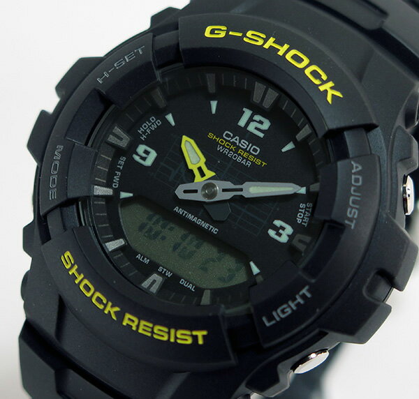 CASIO カシオ G-SHOCK Gショック ジーショック メンズ 腕時計 多機能 時計 防水 カジュアル デジタル G-100-9CM 海外モデル アナログ アナデジ ELバックライト ブラック イエロー 黒 黄色 バレンタイン 誕生日プレゼント 男性 彼氏 旦那 夫 社会人 友達 ギフト 見やすい格安通販　バレンタイン　人気　ランキング