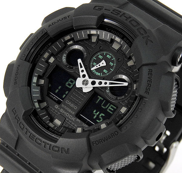 CASIO カシオ G-SHOCK Gショック ジーショック アナログ ビッグフェイス GA-100MB-1A海外モデル メンズ 腕時計 時計 防水 G-SHOCK Gショック ジーショック オールブラック 黒 スポーツ バレンタイン 誕生日プレゼント 男性 彼氏 旦那 夫 社会人 友達 ギフト格安通販　バレンタイン　人気　ランキング