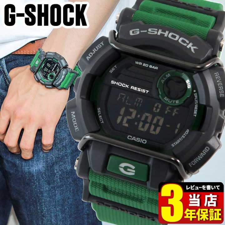 BOX訳あり CASIO カシオ G-SHOCK Gショック ジーショック GD-400-3 海外モデル メンズ 腕時計 時計 防水 ウォッチ クオーツ デジタル 黒 緑 グリーン