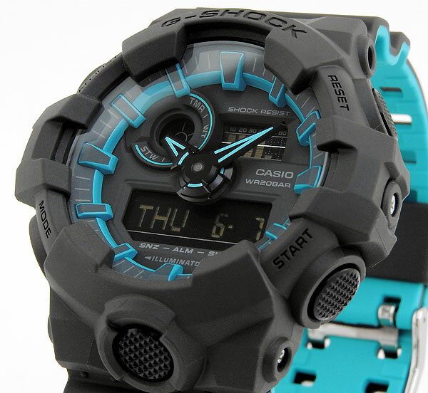 CASIO カシオ G-SHOCK Gショック ジーショック メンズ 腕時計 防水 ウレタン 多機能 クオーツ アナログ デジタル 黒 ブラック マットグレー 青 ブルー バレンタイン 誕生日プレゼント 男性 彼氏 旦那 夫 社会人 友達 ギフト GA-700SE-1A2 海外モデル格安通販　バレンタイン　人気　ランキング