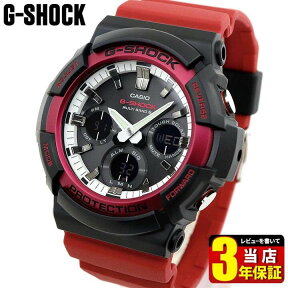 BOX訳あり CASIO カシオ G-SHOCK Gショック ジーショック GAW-100RB-1A メンズ 腕時計 ウレタン 多機能 タフソーラー 電波 アナログ デジタル 黒 ブラック 赤 レッド