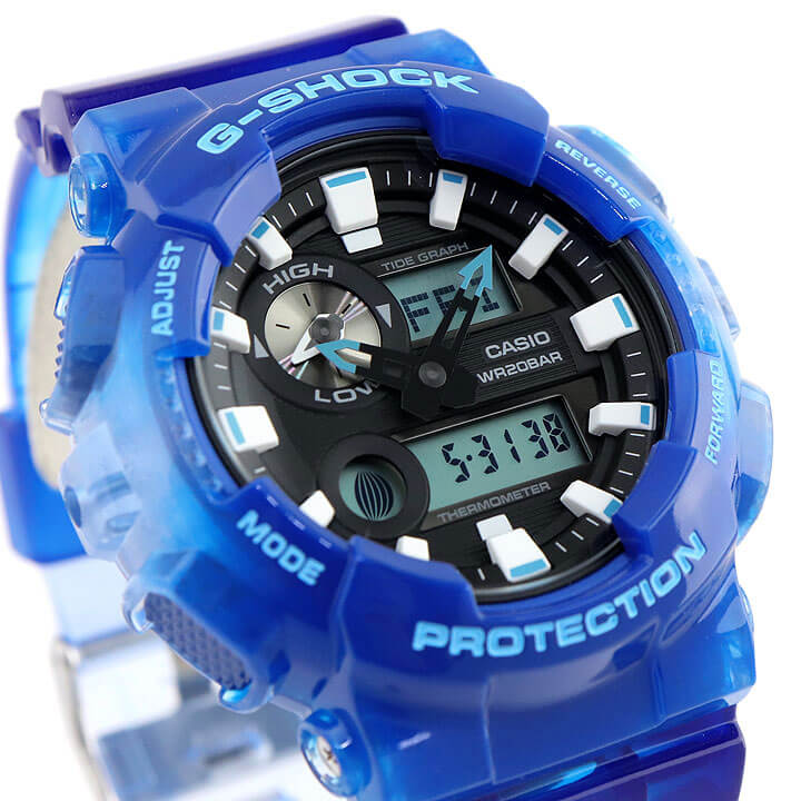 CASIO カシオ G-SHOCK Gショック ジーショック G-LIDE Gライド GAX-100MSA-2A メンズ 腕時計 防水 ウレタン アナログ 青 ブルー スケルトン バレンタイン 誕生日プレゼント 男性 彼氏 旦那 夫 社会人 友達 ギフト アウトレット 見やすい格安通販　バレンタイン　人気　ランキング
