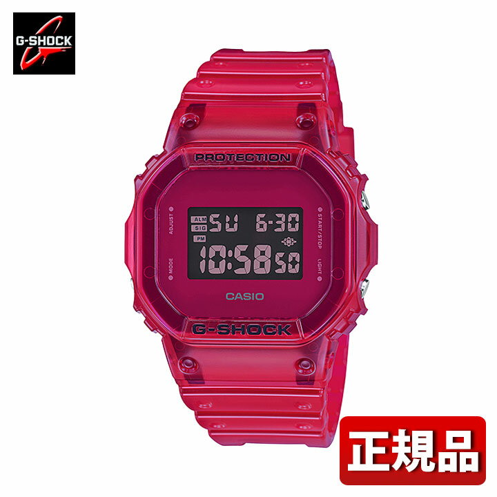 CASIO カシオ G-SHOCK Gショック ジーショック Color Skeleton Series DW-5600SB-4JF メンズ 腕時計 スクエア 防水 ウレタン 多機能 クオーツ デジタル 赤 レッド スケルトン 四角 国内正規品 バレンタイン 誕生日プレゼント 男性 彼氏 旦那 夫 社会人 友達 ギフトのサムネイル