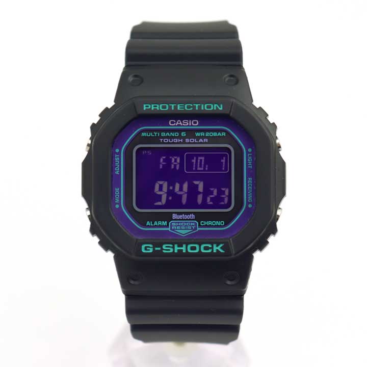 G-SHOCK Gショック ジーショック ソーラー 電波時計 Bluetooth 腕時計 デジタル メンズ CASIO カシオ GW-B5600BL-1 逆輸入 黒 ブラック 紫 パープル 緑 グリーン カジュアル おしゃれ かっこいい 誕生日プレゼント 男性 ギフト スマートウォッチ
