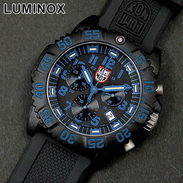 LUMINOX ルミノックス3083 カラーマークシリーズ ラバー ベルト ブルー 3050シリーズクロノグラフ 青 ネイビーシールズ Navy SEALs Colormarkミリタリー メンズ 腕時計 時計 誕生日プレゼント 男性 バレンタイン ギフト