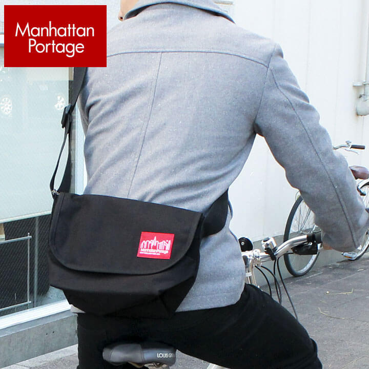 Manhattan Portage マンハッタンポーテージ CASUAL MESSENGER BAG 1605JR-BK メッセンジャーバッグ レディース メンズ ショルダーバッグ 斜めがけ 黒 ブラック かばん 鞄 アウトドア 旅行 買い物 デート ママ おしゃれ 誕生日プレゼント ギフト