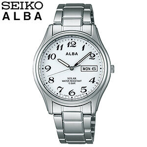 SEIKO セイコー ALBA アルバ AEFD539 国内正規品 メンズ 腕時計時計 メタル バンド ソーラー ビジネス スーツ アナログ 銀 シルバー 商品到着後レビューを書いて7年保証 誕生日プレゼント 男性 ギフト