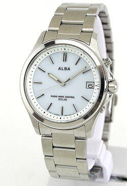 SEIKO セイコー ALBA アルバ AEFY504 国内正規品 メンズ 腕時計 ウォッチ メタル バンド 電波ソーラー アナログ 白 ホワイト 銀 シルバー 商品到着後レビューを書いて7年保証 誕生日プレゼント 男性 彼氏 旦那 夫 ギフト