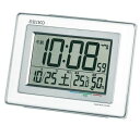【お取り寄せ】SEIKO セイコークロック デジタル 目覚まし時計 SQ686W 日付 カレンダー ライト電池切れ予告機能 温度表示 湿度表示 ホワイト 白 ギフト