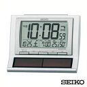 【お取り寄せ】SEIKO セイコークロック デジタル 電波時計 目覚まし時計 電子音 ライト 日付 カレンダー 温度表示 湿度表示 白 ホワイト SQ751W