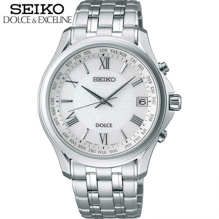 SEIKO セイコー DOLCE & EXCELINE ドルチェ&エクセリーヌ SADZ201 メンズ 腕時計 チタン メタル 電波ソーラー アナログ 白 ホワイト 銀 シルバー 国内正規品 時計 見やすい 誕生日プレゼント