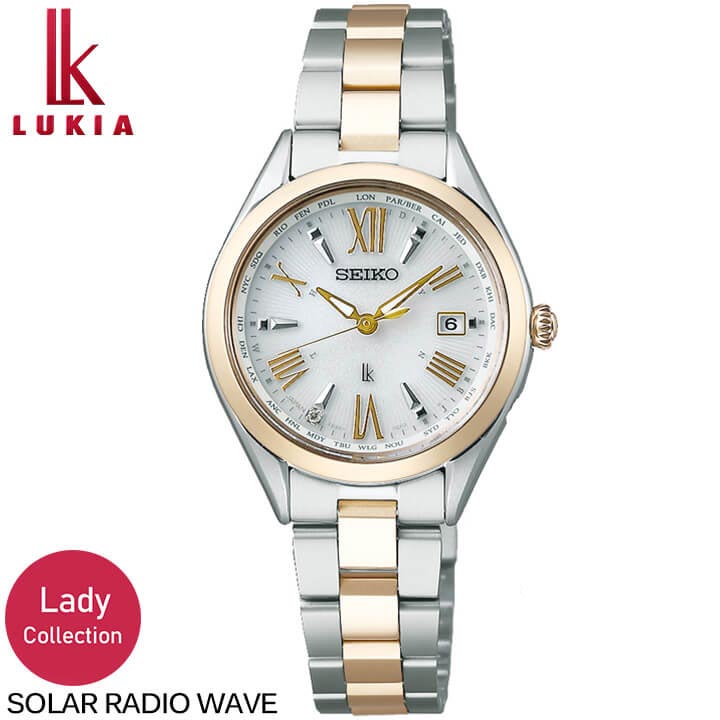 【お取り寄せ】SEIKO LUKIA セイコー ルキア Lady Collection レディコレクション ソーラー 電波 チタン SSQV106 レディース 時計 腕時計 レディゴールド 金 シルバー ラグジュアリー ブランド 誕生日プレゼント 女性 彼女 ギフト