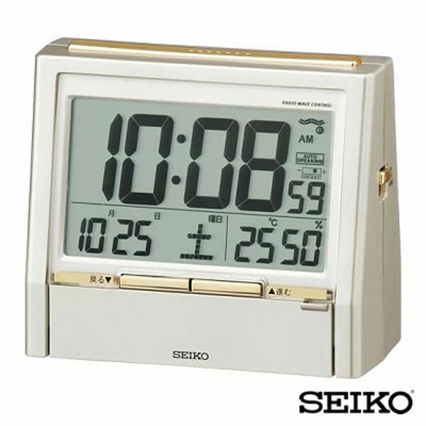 【お取り寄せ】SEIKO セイコークロック デジタル 音声目覚まし時計 バイリンガル切替 温度表示 湿度計 音声アラーム トークライナー 電波 DA206G 国内正規品 リスマスプレゼント 誕生日プレゼント