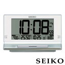 セイコー SEIKO セイコークロック 目覚まし時計 電波 電波時計 温度 湿度 SQ322S フルオートカレンダー デジタル おしゃれ ホワイト 白 シンプル 息子 娘 中学生 高校生 友達 ギフト 子供 誕生日プレゼント 国内正規品