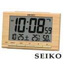 【お取り寄せ】セイコー SEIKO セイコークロック 目覚まし時計 電波 電波時計 温度 湿度 SQ799B デジタル おしゃれ 北欧 茶 木目調 ブラウン 息...