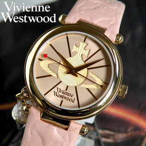 Vivienne Westwood レディース 腕時計 ブランド ヴィヴィアンウエストウッド VV006PKPK 海外モデル 時計 オーブ アナログ ハート 王冠 チャーム レザー ピンク ゴールド レディース 腕時計 誕生日プレゼント 女性 ギフト