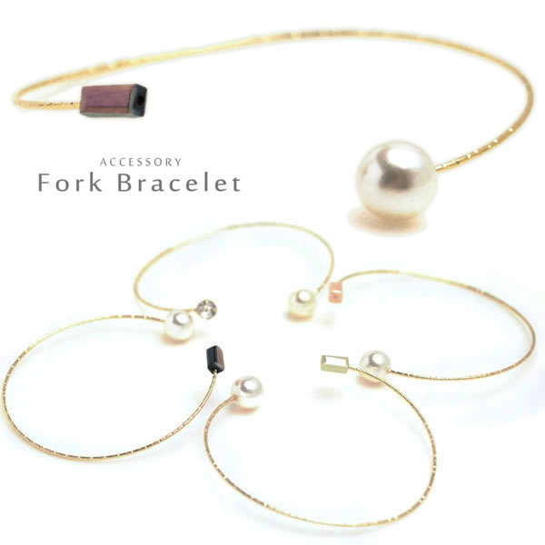 1000円ポッキリ パール&ビーズ フォークブレスレット ブラック ピンク グリーン ブラック ゴールド シンプル ポイント消化 誕生日プレゼント 女性 彼女 ...