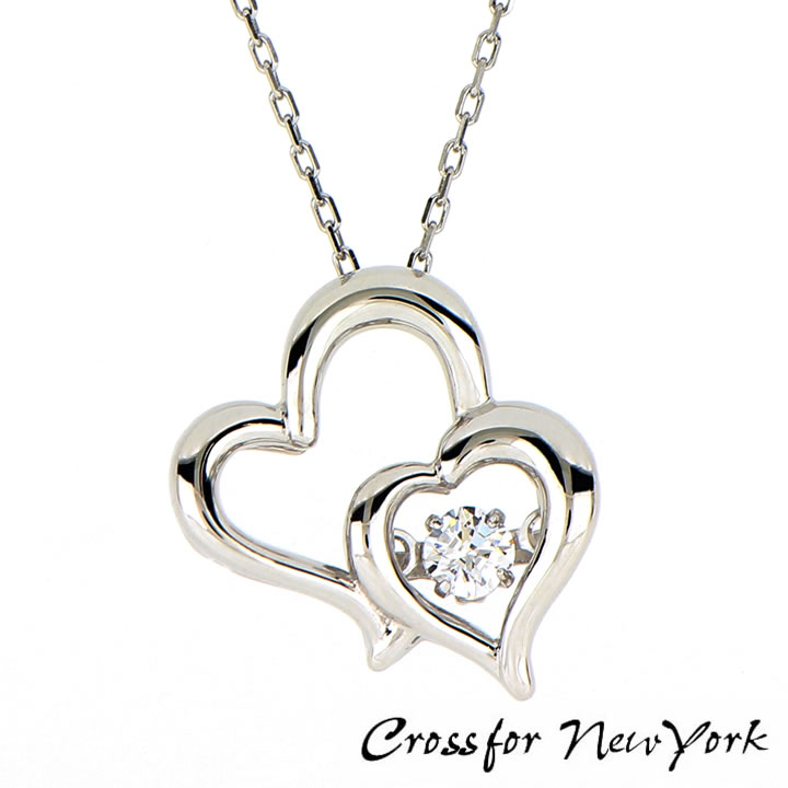 クロスフォーニューヨーク ネックレス レディース 【お取り寄せ】Crossfor New York Sweet Hearts クロスフォーニューヨーク ダンシングストーン ネックレス ハート ペンダント レディース NYP-663 キュービックジルコニア シンプル 大人可愛い 誕生日プレゼント 女性 彼女 ギフト