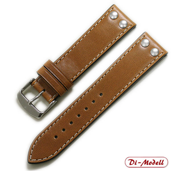 ディモデル イカルス リベット付 カーフ 時計ベルト 牛革 20mm 22mm 24mm 26mm 送料無料