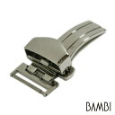 BAMBI バンビ 片開き Dバックル 厚型対応 シルバー プッシュ 18mm 20mm 22mm ZS0008 送料無料