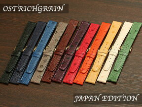 ヒルシュ オストリッチグレイン 型押し ショートサイズ 時計ベルト 8mm 9mm 10mm 11mm 12mm 13mm 14mm 16mm 17mm 18mm 時計 ベルト 腕時計ベルト バンド 時計バンド 送料無料