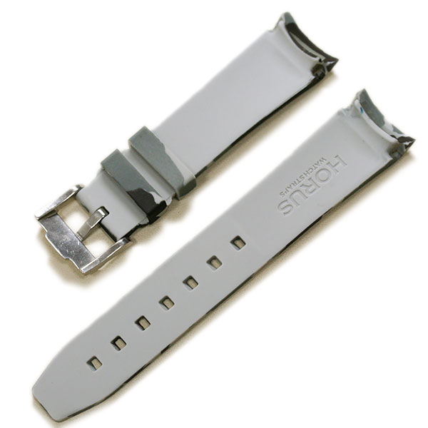 【在庫限り】ロレックス オメガ 対応 グレー カモフラージュ ラバー 時計バンド ホルスストラップ サブマリーナ デイトナ GMTマスター スピードマスター