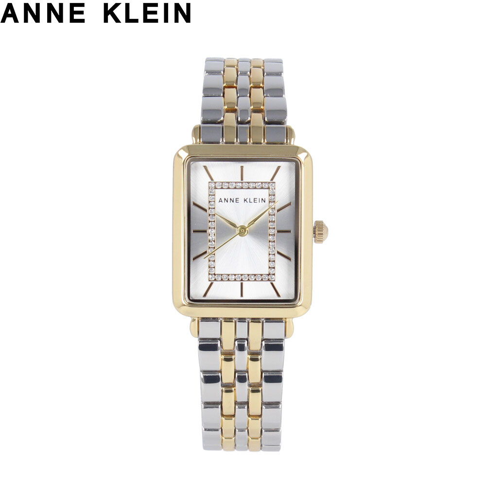 大決算セール開催中！9/11 1:59まで ANNE KLEIN アンクライン腕時計 時計 レディース クオーツ アナログ 3針 ステンレス メタル コンビ ツートン ストーン シルバー イエローゴールド AK 3761SVTTプレゼント ギフト 送料無料