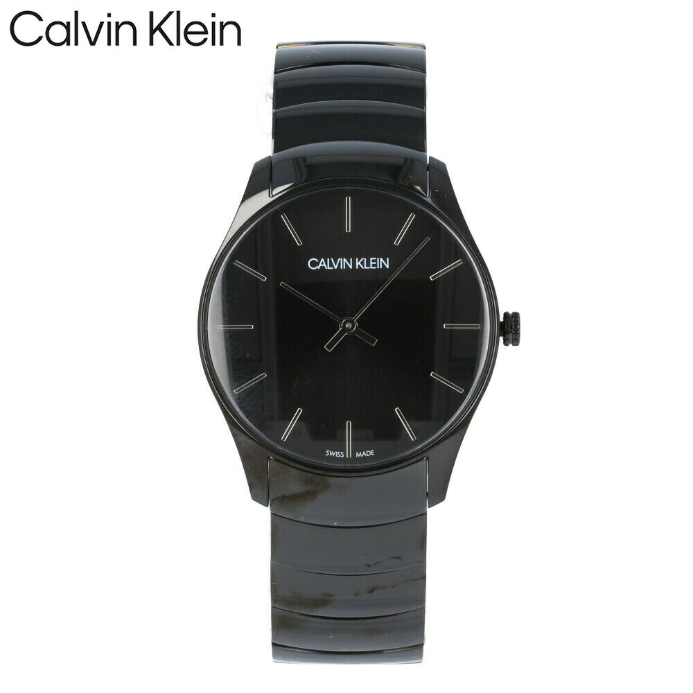 CALVIN KLEIN カルバン クライン CK シーケー 腕時計 時計 メンズ 男性 アナログ クオーツ スイス製 シンプル 2針 CLASSEIC TOO クラシック トゥー ビジネス 就活 仕事 防水 ステンレス メタル ブレス ブラック 黒 K4D21441 プレゼント ギフト 1年保証 送料無料