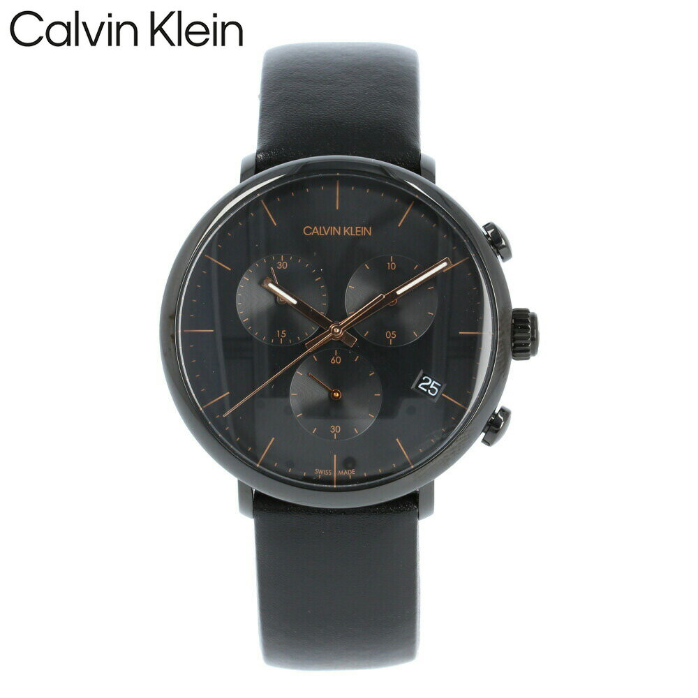 CALVIN KLEIN / カルバンクライン K8M274CB HIGH NOON ハイヌーン CK 腕時計 メンズ ブラック クロノグラフ レザーCALVIN KLEIN / カルバンクライン K8M274CB HIGH NOON ハイヌーン CK 腕時計 メンズ ブラック クロノグラフ レザー
