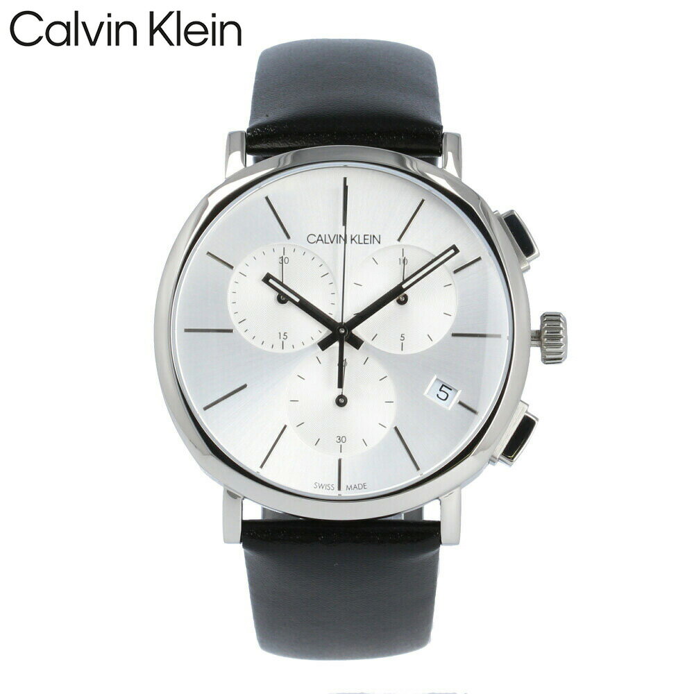 CALVIN KLEIN カルバン クライン CK シーケー 腕時計 時計 メンズ 男性 アナログ クオーツ スイス製 クロノグラフ POSH ポッシュ ビジネス 就活 仕事 防水 革 レザー ブラック 黒 シルバー 銀 K8Q371C6 プレゼント ギフト 1年保証 送料無料
