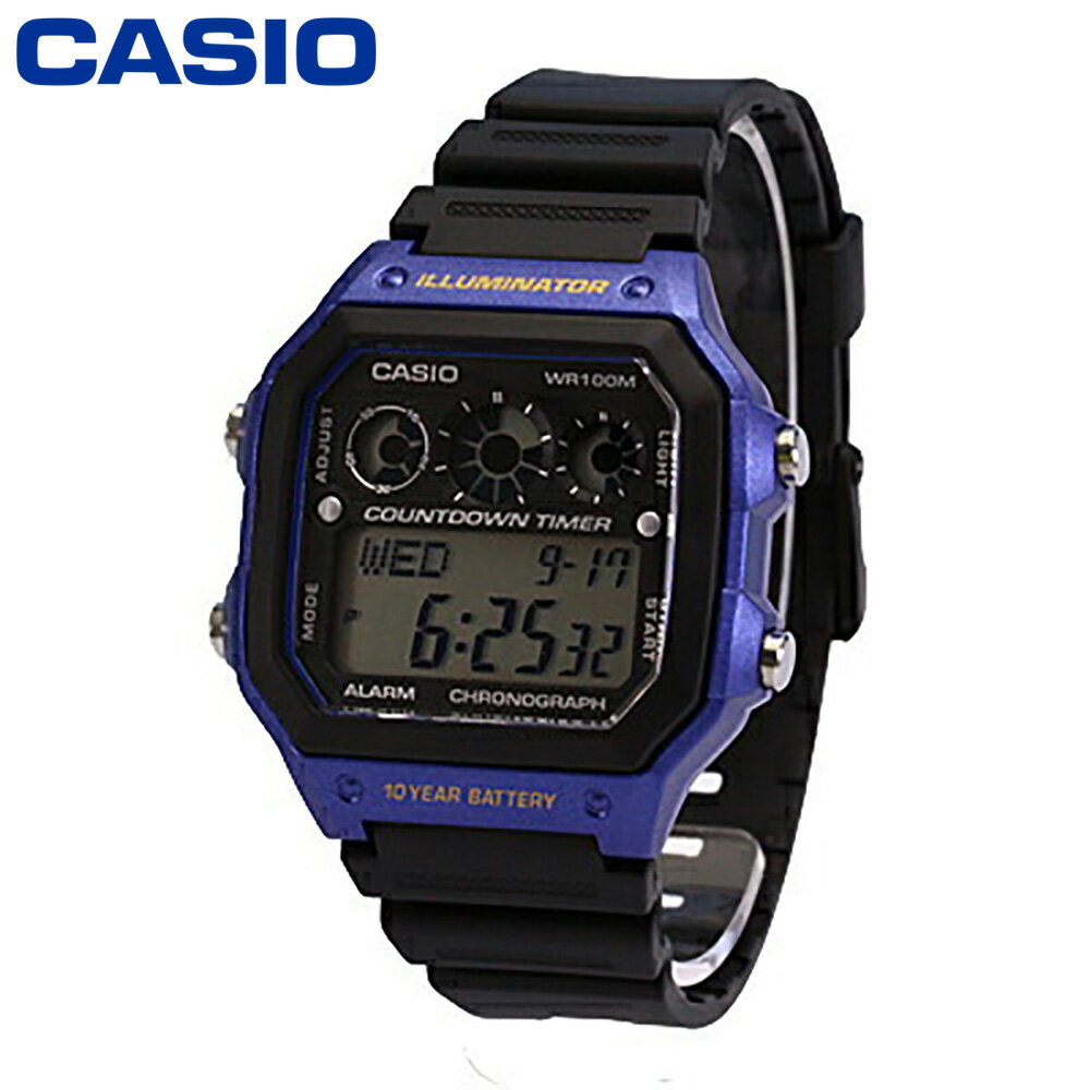 CASIO QUARTZ カシオクオーツ STANDARD SPORTS スタンダード スポーツ腕時計 時計 メンズ デジタル 樹脂 チープカシオ チプカシ AE-1300WH-2Aプレゼント ギフト 1年保証 送料無料 【ネコポス発送・BOXなし】
