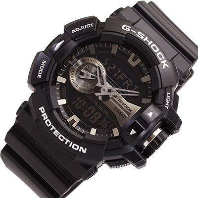 CASIO カシオ G-SHOCK ジーショック Gショック 腕時計 時計 メンズ アナログ デジタル アナデジ ロータリースイッチ 防水 カジュアル アウトドア スポーツ ブラック 黒 シルバー 銀 GA-400GB-1Aプレゼント ギフト 1年保証 送料無料