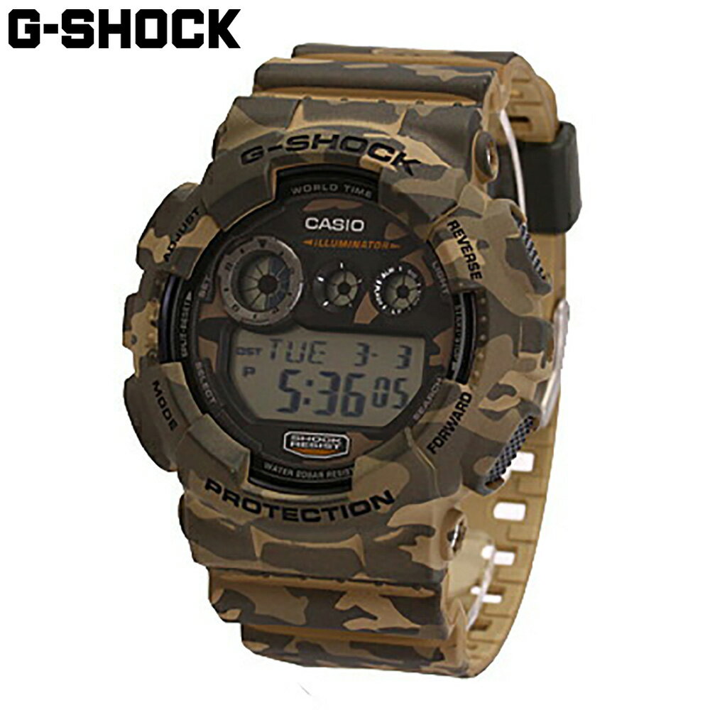 CASIO カシオ G-SHOCK ジーショック Gショック 腕時計 時計 メンズ デジタル カモフラージュ 迷彩 ミリタリー ビッグフェイス 防水 カジュアル アウトドア スポーツ ブラウン 茶 ベージュ デザートカモ GD-120CM-5 プレゼント ギフト 1年保証 送料無料