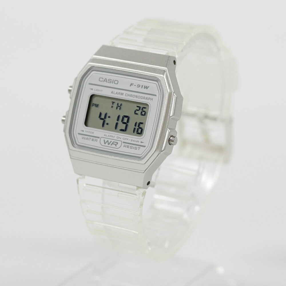 CASIO Collection POP F-91WS-7 デジタル 透明 クリア スケルトン 腕時計 プレゼント ギフト 1年保証 送料無料