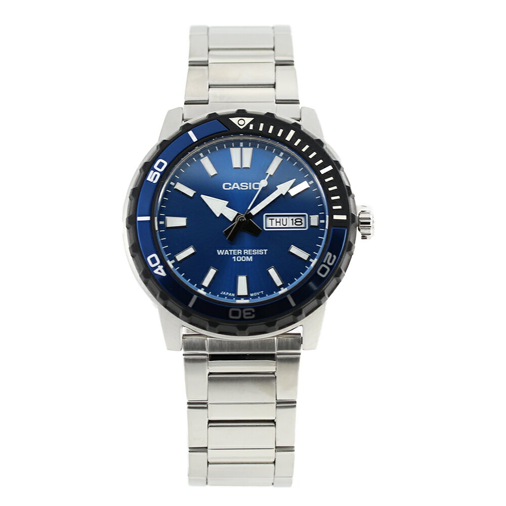 Rakuten - CASIO STANDARD MTD-125D-2A1 シルバー ブルー メンズ 腕時計 プレゼント ギフト 1年保証 送料無料