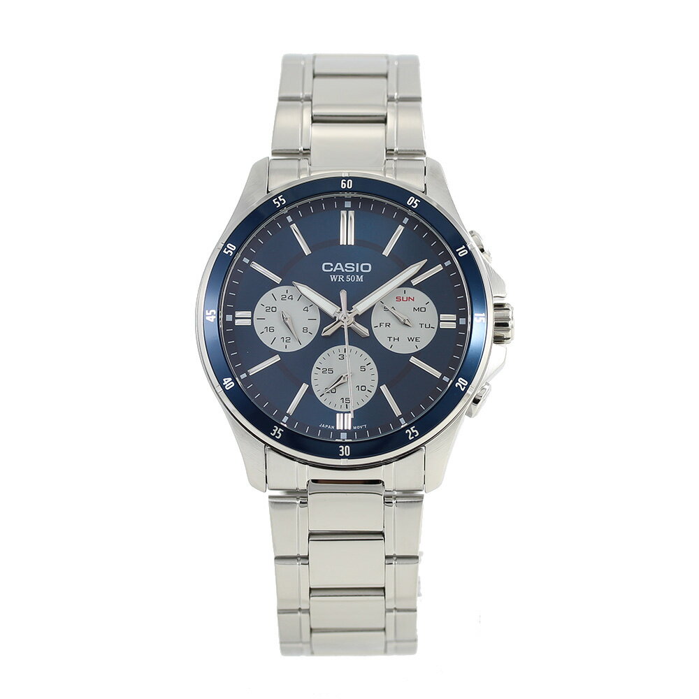 Other - CASIO STANDARD MTP-1374D-2A3 シルバー ブルー メンズ 腕時計 プレゼント ギフト 1年保証 送料無料