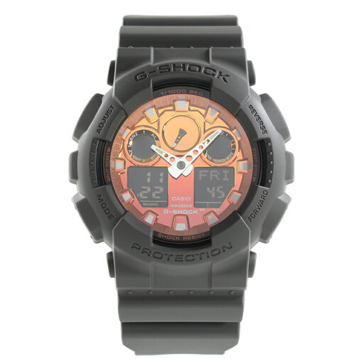 CASIO G-SHOCK GA-100FL-8A メンズ アナデジ Flame inside フレイムシリーズ グレー オレンジ 腕時計 プレゼント ギフト 1年保証 送料無料 CASIO G-SHOCK GA-100FL-8A メンズ アナデジ Flame inside フレイムシリーズ グレー オレンジ 腕時計 プレゼント ギフト 1年保証 送料無料