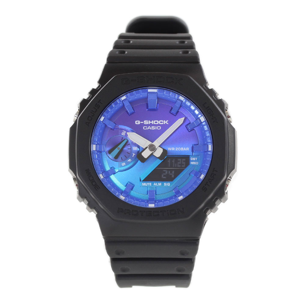 Rakuten - CASIO G-SHOCK GA-2100FL-1A メンズ アナデジ Flame inside フレイムシリーズ ブラック ブルー 腕時計 プレゼント ギフト 1年保証 送料無料