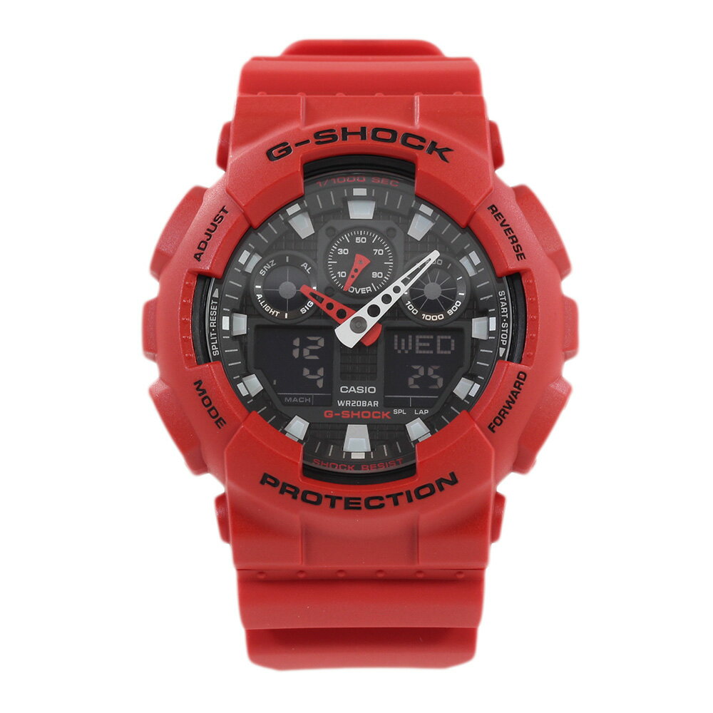 樂天商城 - CASIO G-SHOCK GA-100B-4A GA-100 SERIES アナデジ メンズ レッド ジーショック 腕時計 プレゼント ギフト 1年保証 送料無料