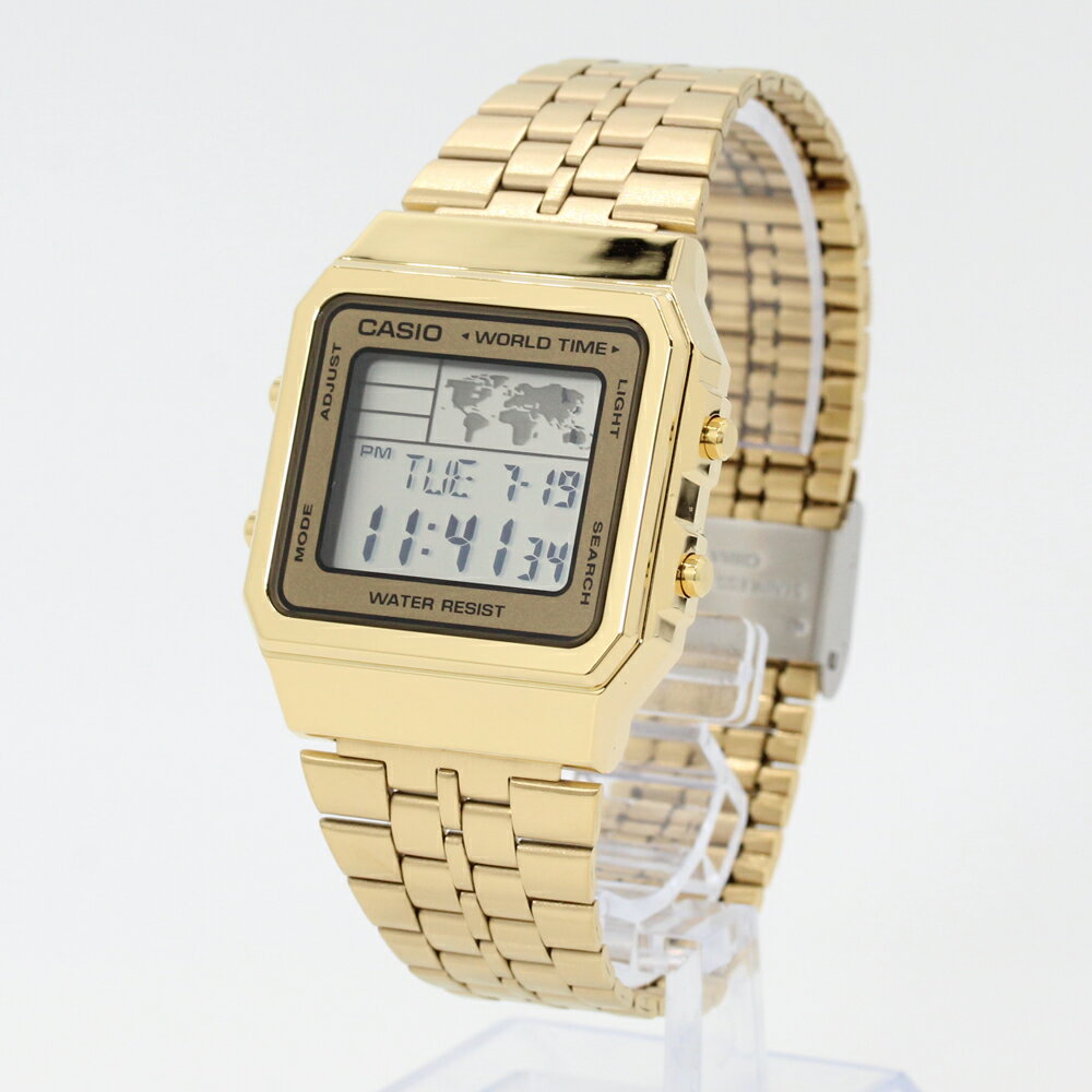 CASIO カシオ STANDARD スタンダード チープカシオ 腕時計 時計 メンズ レディース ユニセックス デジタル ベーシック WORLD TIMER ワールドタイマー 定番 ゴールド 金 メタル スクエア レトロ A500WGA-9プレゼント ギフト 1年保証 送料無料