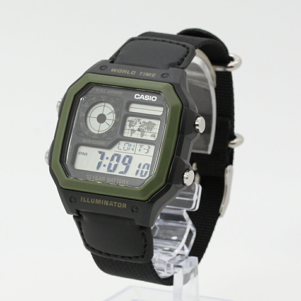 CASIO QUARTZ カシオクオーツ AE-1200WHB-1BSTANDARD スタンダード ワールドトラベ...