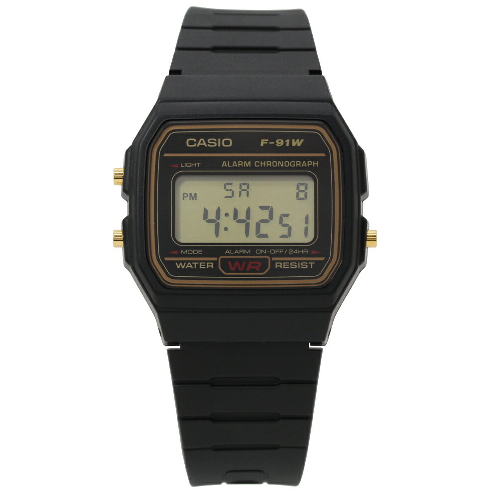 CASIO QUARTZ カシオクオーツ F-91WG-9腕時計 スタンダードデジタルウォッチ 日常生活防水 LEDライトつき メンズプレゼント ギフト 1年保証 送料無料 【ネコポス発送・BOXなし】