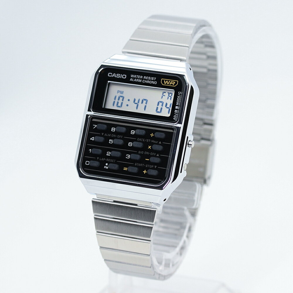 CASIO カシオ カシオスタンダード チープカシオ チプカシ CLASSIC CALCULATOR カリキュレーター腕時計 ユニセックス クオーツ デジタル 樹脂 ステンレス メタル シルバー ブラック CA-500WE-1Aプレゼント ギフト 1年保証 送料無料 【ネコポス発送・BOXなし】 2