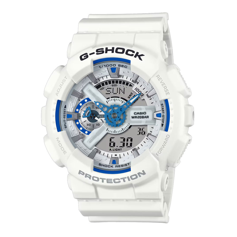Rakuten - CASIO G-SHOCK GA-110HDS-7A アナデジ クオーツ HIDDEN GLOW SERIES　ホワイト　ブルーメンズ腕時計 プレゼント ギフト 1年保証 送料無料