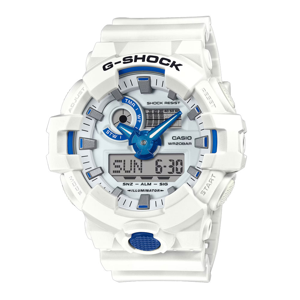 Rakuten - CASIO G-SHOCK GA-700HDS-7A アナデジ クオーツ HIDDEN GLOW SERIES　ホワイト　ブルーメンズ腕時計 プレゼント ギフト 1年保証 送料無料