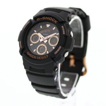 CASIO カシオ G-SHOCK ジーショック Gショック 腕時計 時計 メンズ アナログ デジタル アナデジ ベーシックモデル 防水 カジュアル アウトドア スポーツ ブラック 黒 ローズゴールド 金 AW-591GBX-1A4プレゼント ギフト 1年保証 送料無料