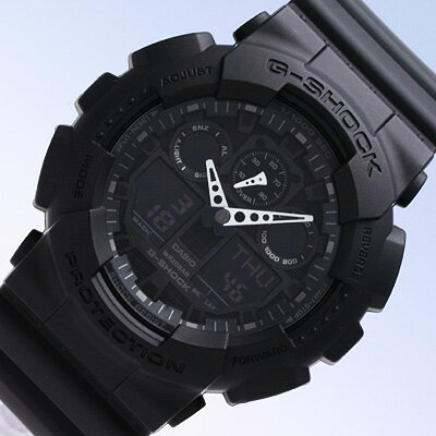 CASIO カシオ G-SHOCK ジーショック Gショック 腕時計 時計 メンズ アナログ デジタル アナデジ ビッグフェイス 防水 カジュアル アウトドア スポーツ ブラック 黒 定番 GA-100-1A1プレゼント ギフト 1年保証 送料無料